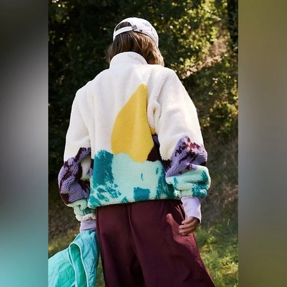 NWTFP Free People Movement Hit The Slopes Printed Fleece Jacket